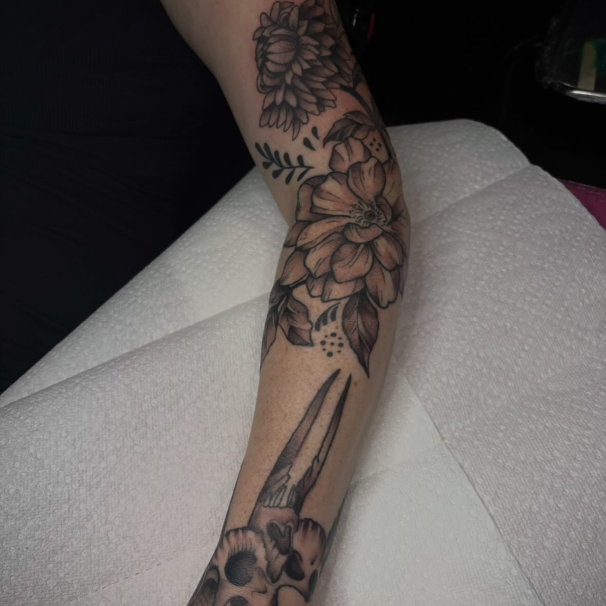 Tattoo by @dobbystattoos — black_and_grey, dotwork