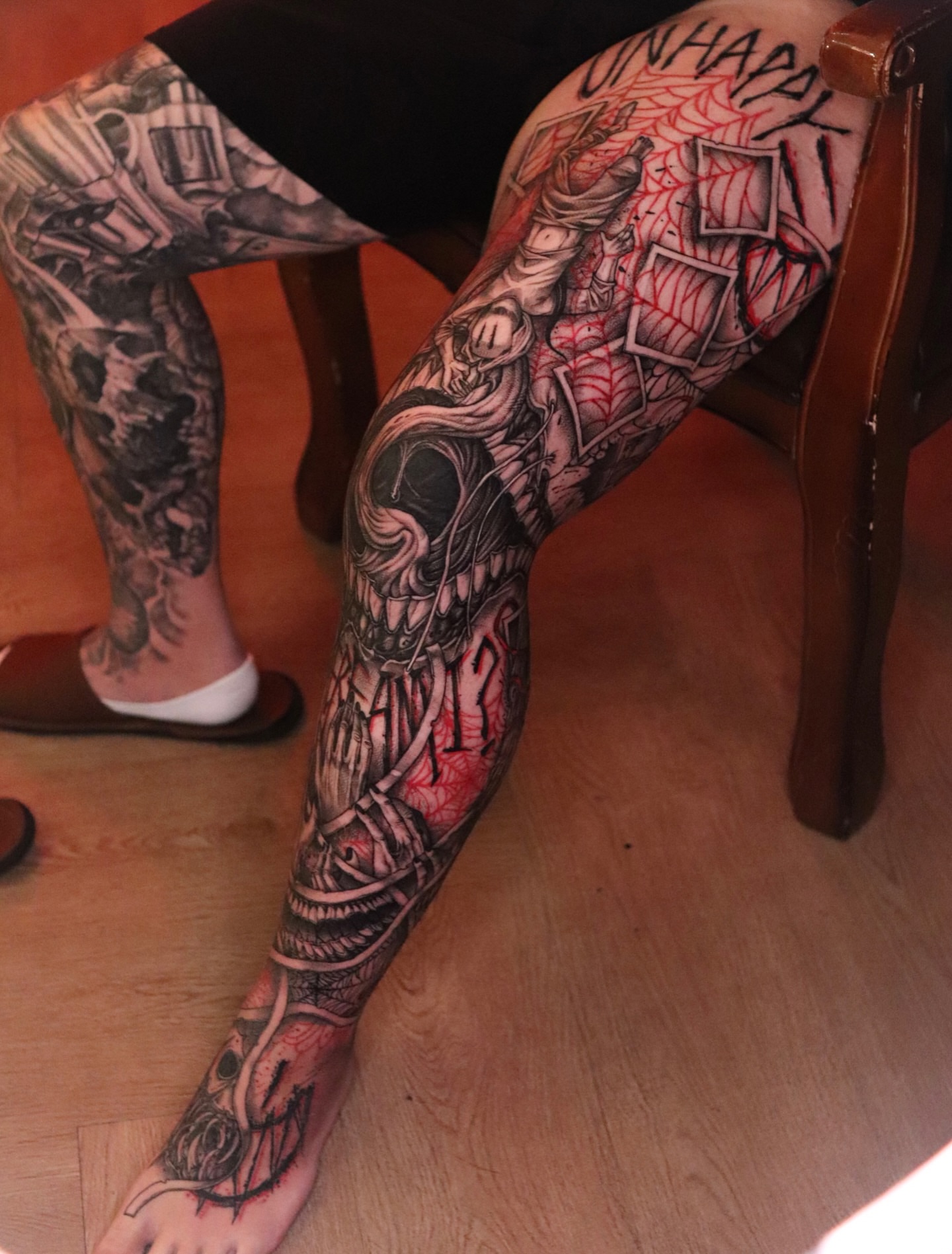 Tattoo by @tattooist_twoface — black_and_grey, dark_realism