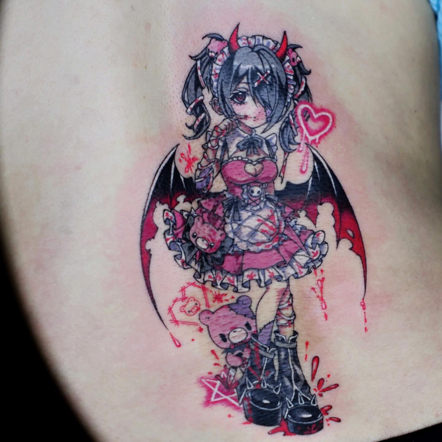 Tattoo by @kill.sweetie — anime, dotwork