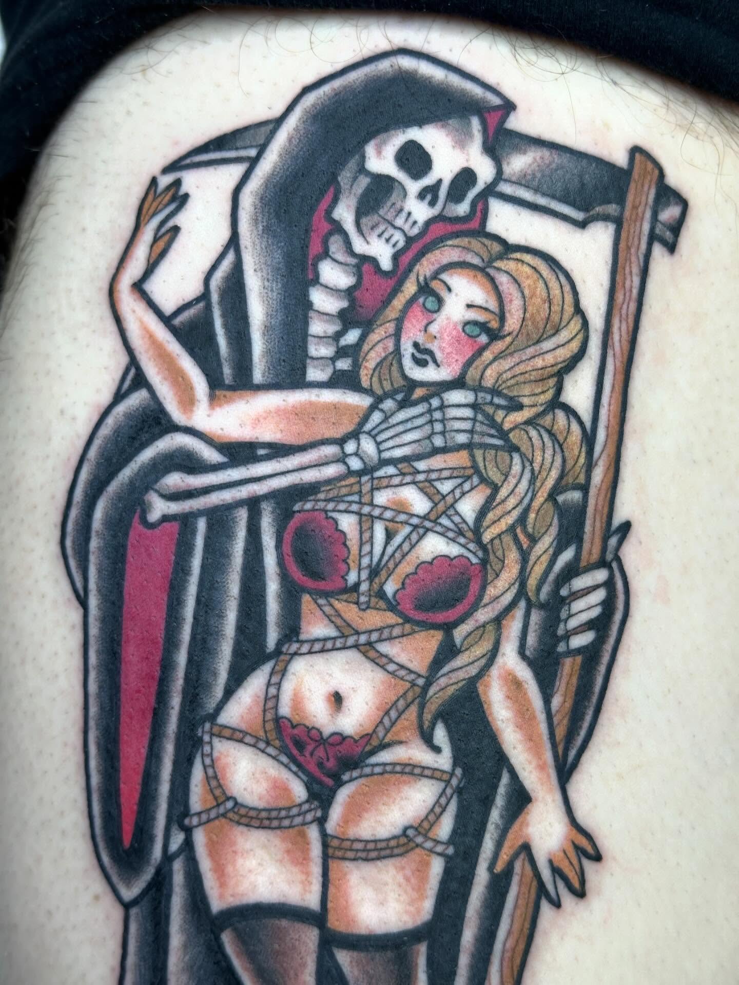 Tattoo by @ginnymarietattoos — american_traditional, dark_realism