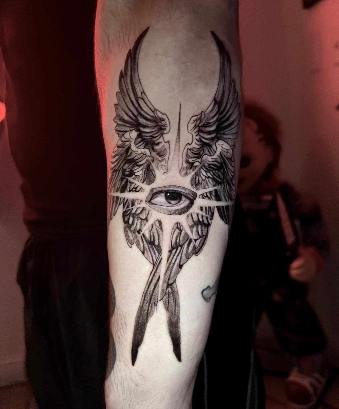 Tattoo by @jiinkytattoos — black_and_grey, geometric