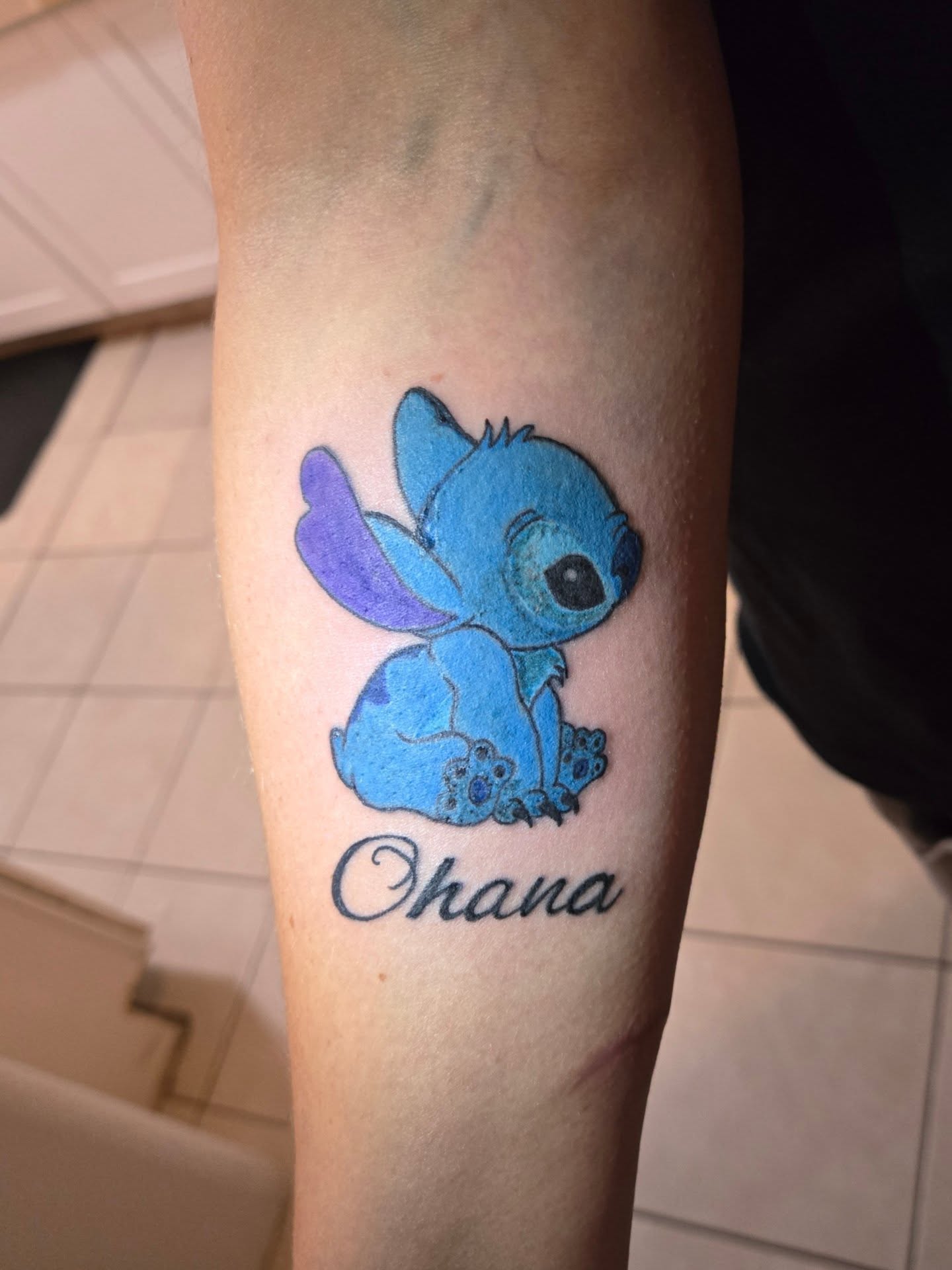 Stitch anime tattoo on the forearm by Jose G. Rubio Tattoo Artist πΊπ²ππ¨π¦