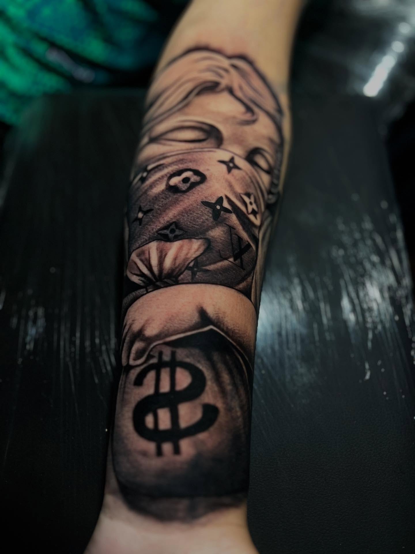 Tattoo by @sebastrussy — black_and_grey, realism