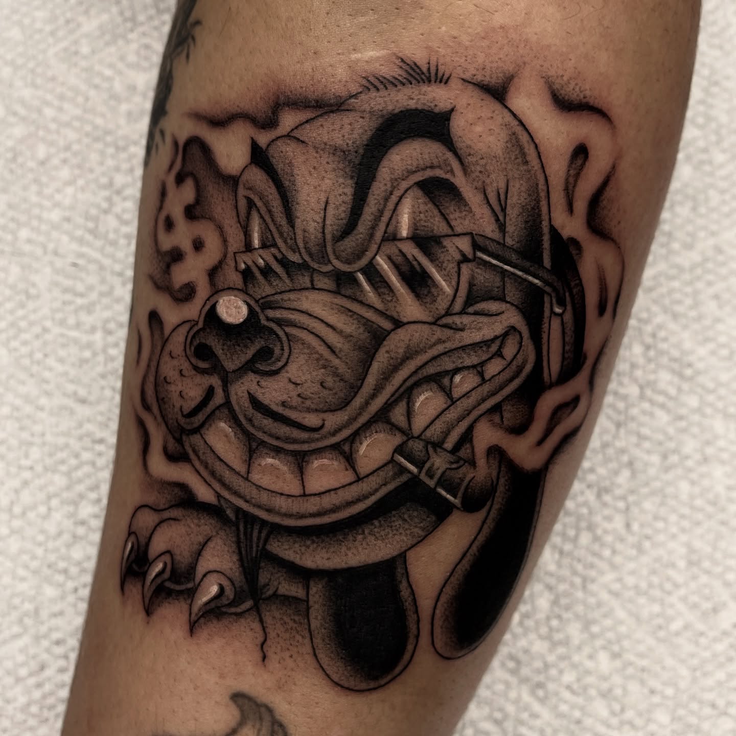 Tattoo by @jesus_pieces_ — black_and_grey