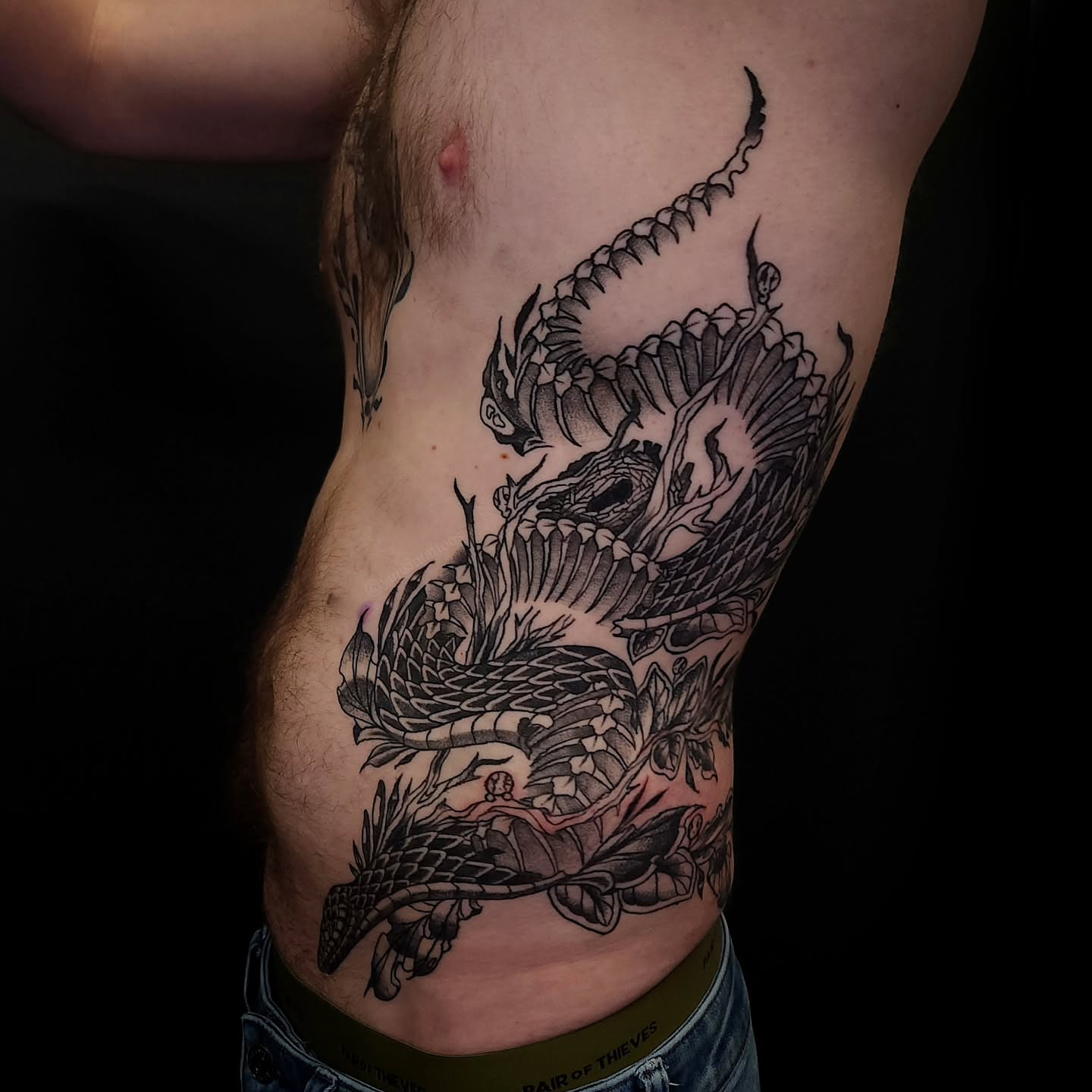 Dragon japanese irezumi tattoo on the ribs by Sheena Yu-Hsin Wood