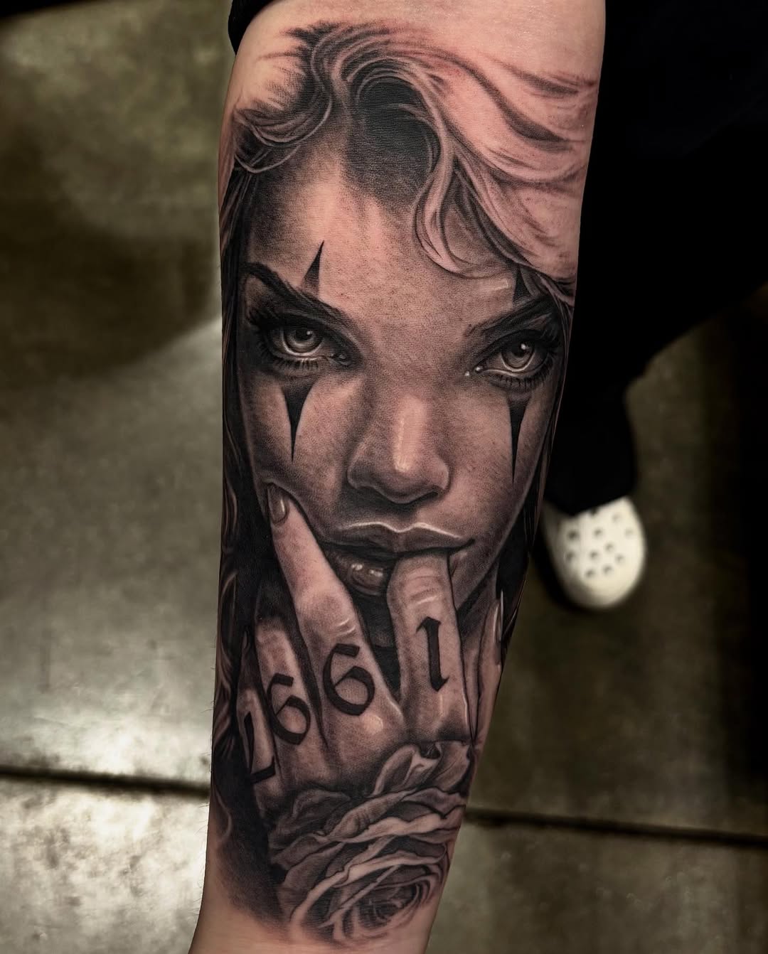Chicano tattoo on the forearm by Jayden A