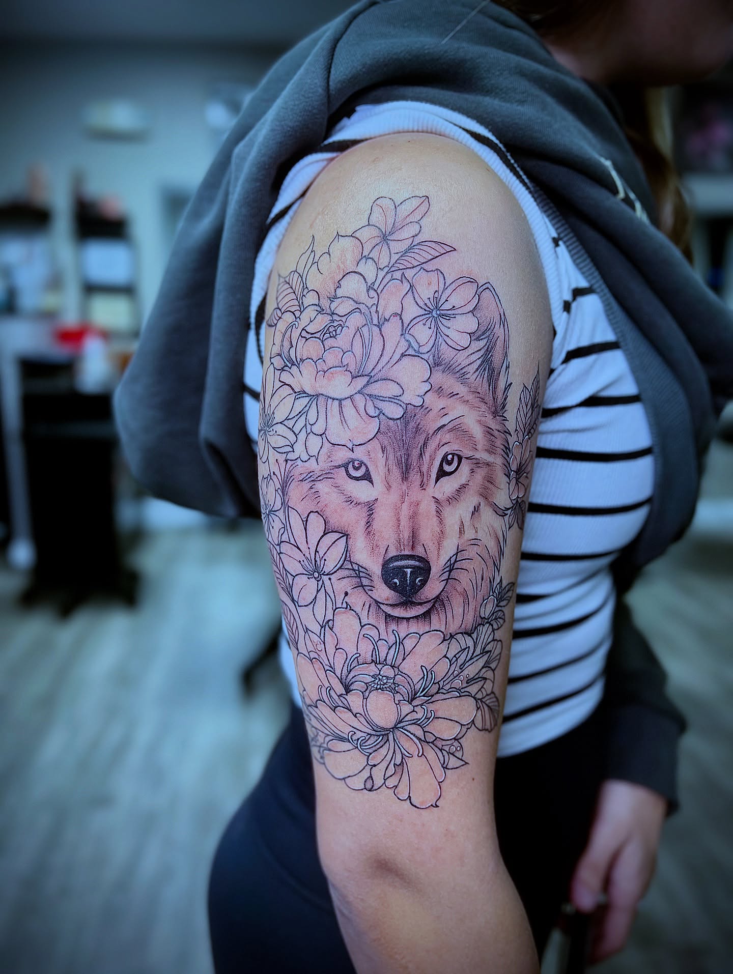 Tattoo by @kittymarietattoos โ realism, black_and_grey