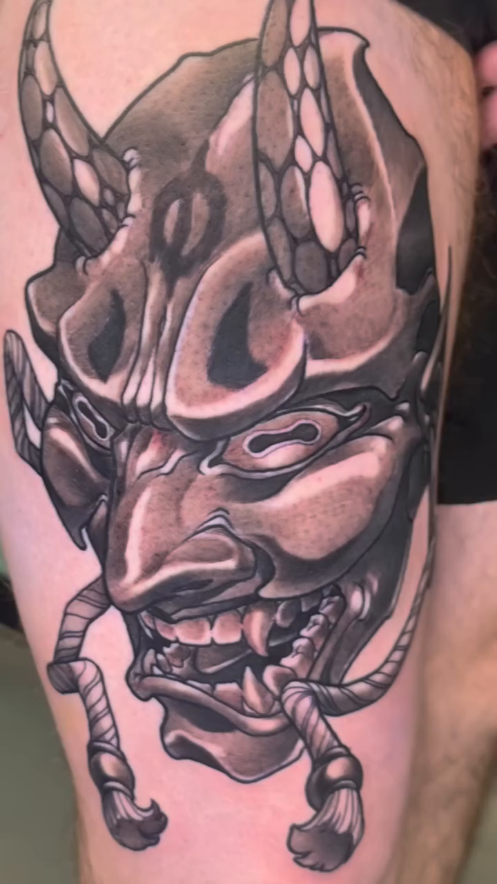 Hannya mask japanese irezumi tattoo by Willy Cutlip