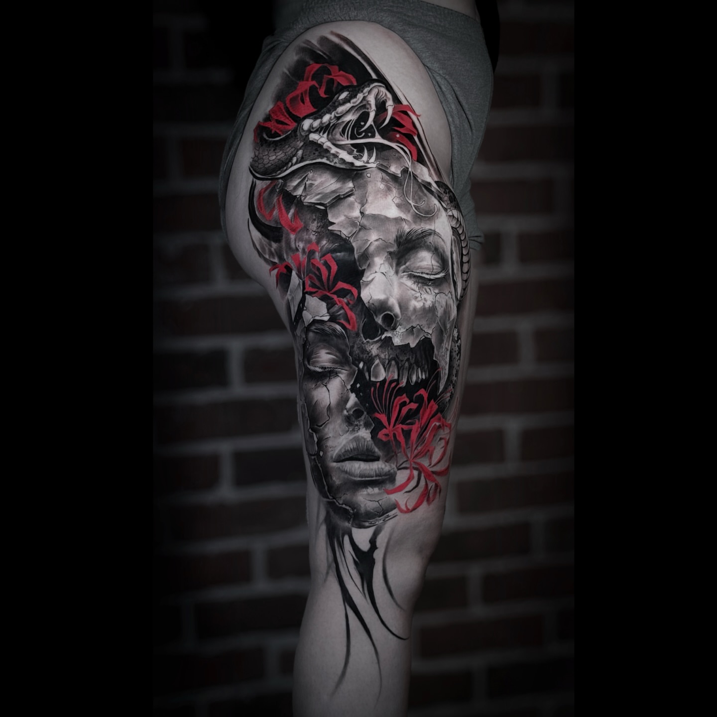 Tattoo by @molinatattoo — dark_realism, black_and_grey