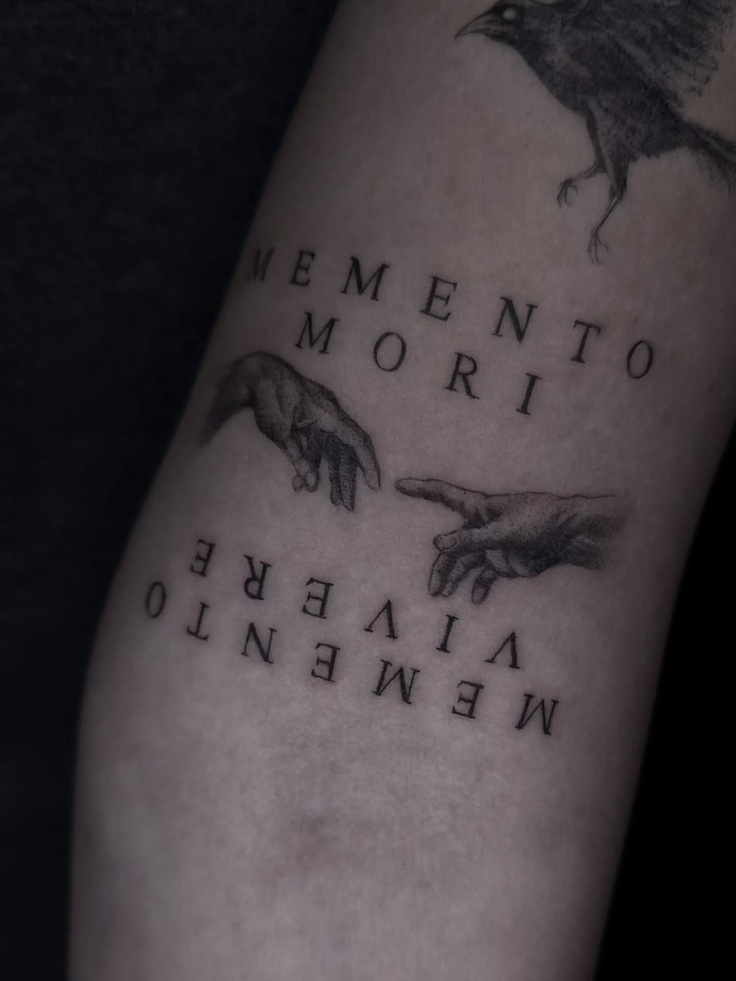 Memento mori black and grey tattoo on the forearm by Viktoriia ▪︎ Tattoo ▪︎ Chicago ▪︎ Naperville