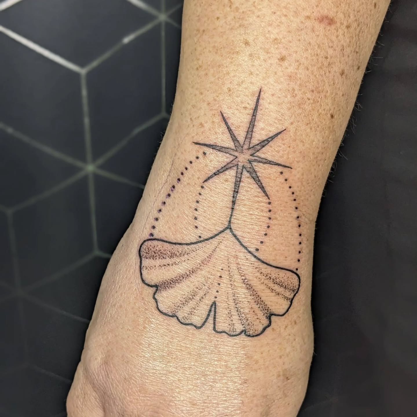 Tattoo by @myinklady — dotwork, geometric