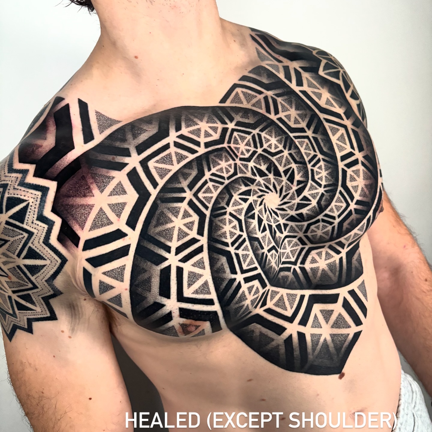 Tattoo by @mitchin.tattoos — dotwork, geometric