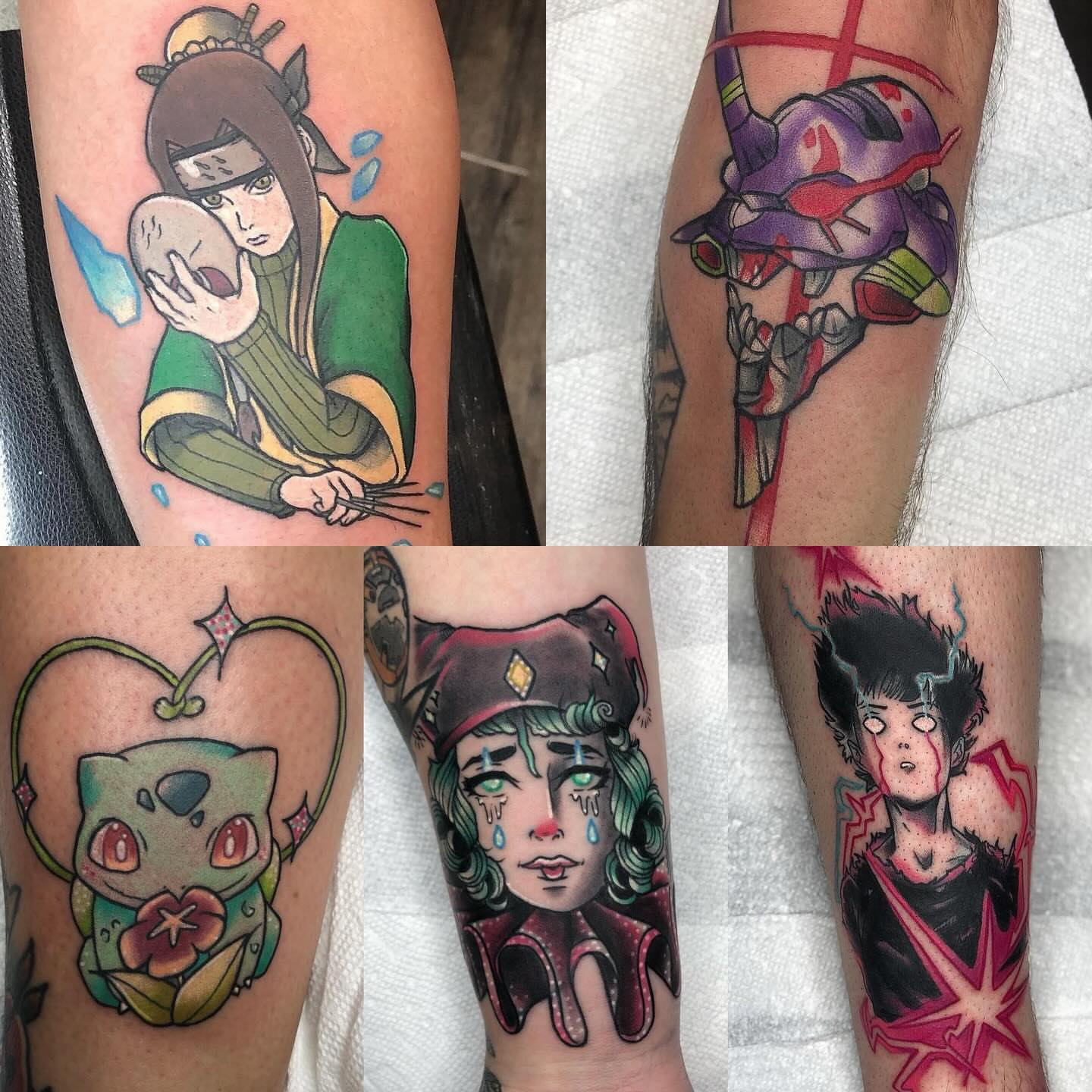 Anime characters anime tattoo on the forearm by zackery simpson