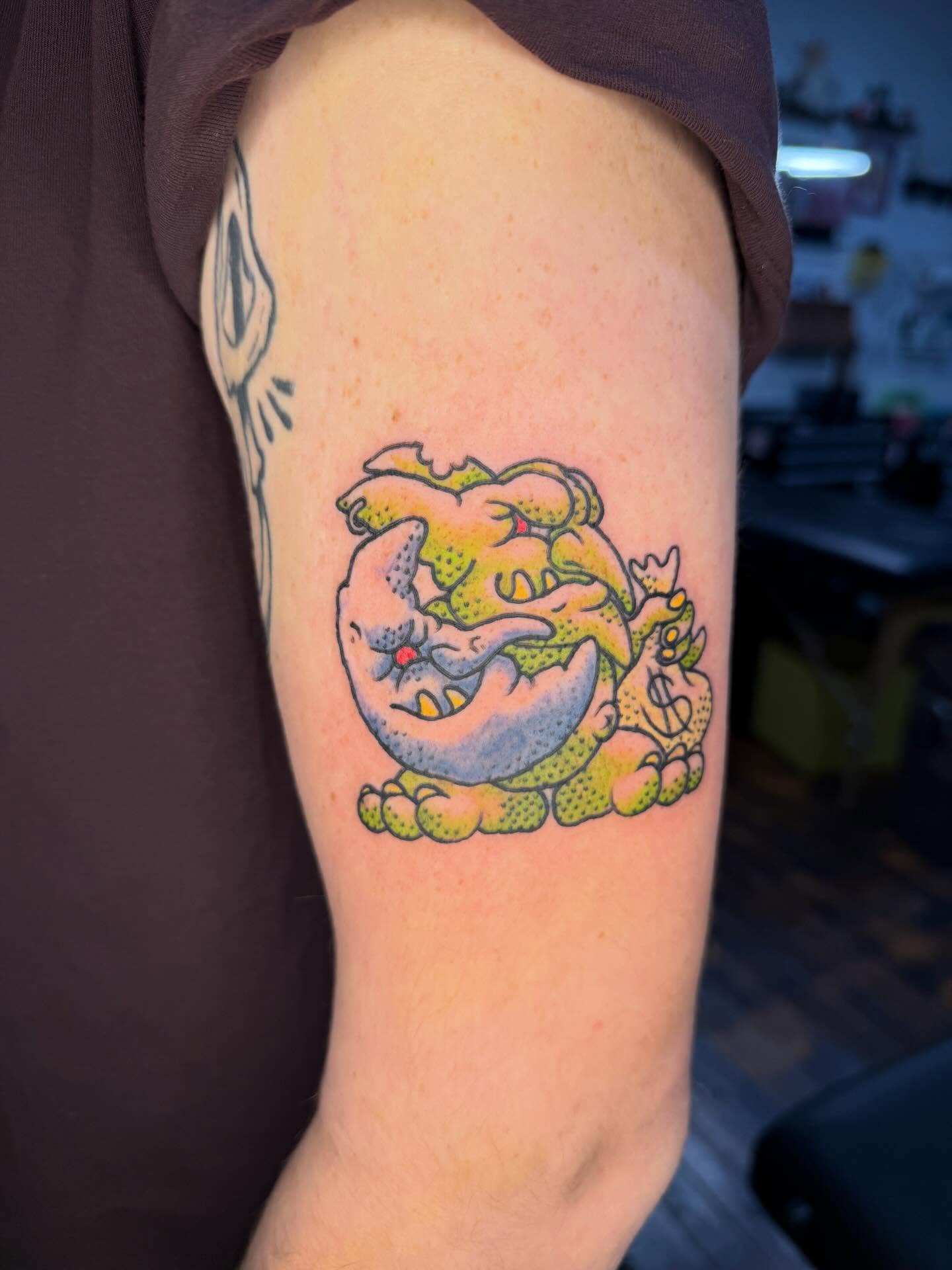 Bulldog American traditional tattoo on the forearm by Mike Nappi