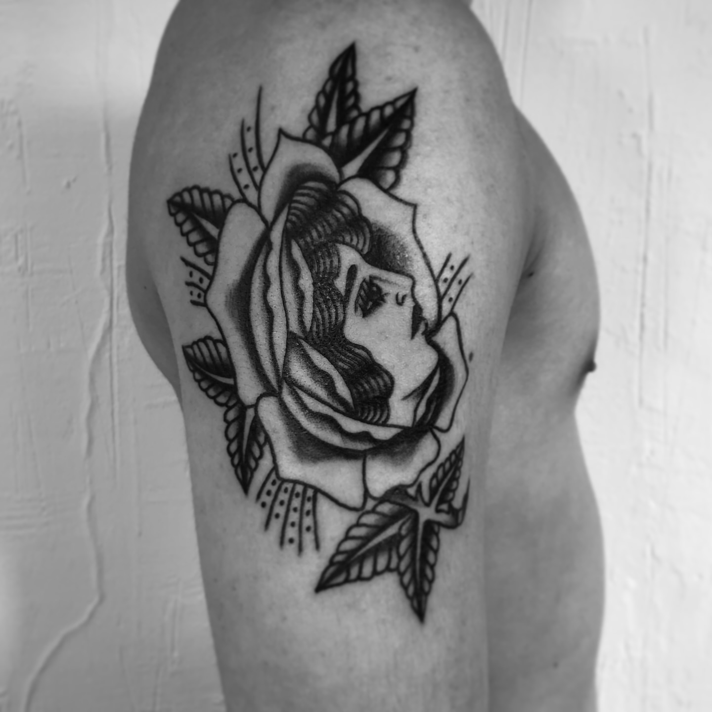 Tattoo by @hontraditional — black_and_grey