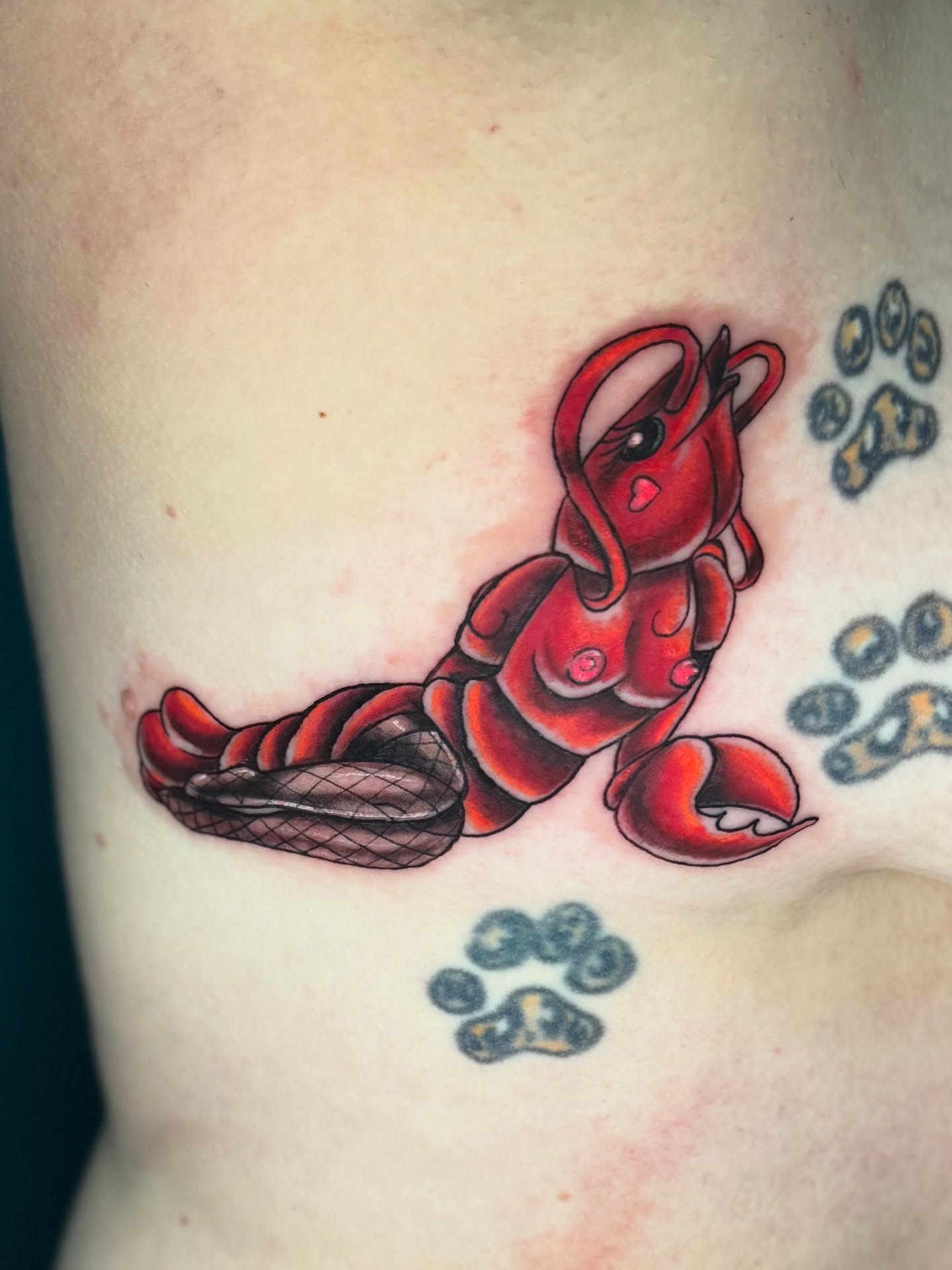 Lobster realism tattoo by Breanna B