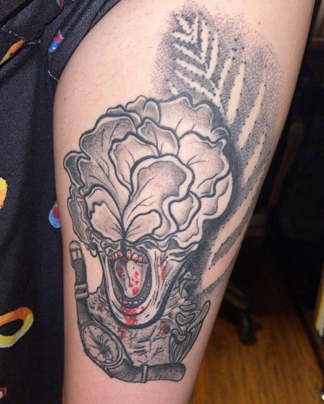 Tattoo by @stungbystaxx — black_and_grey, realism