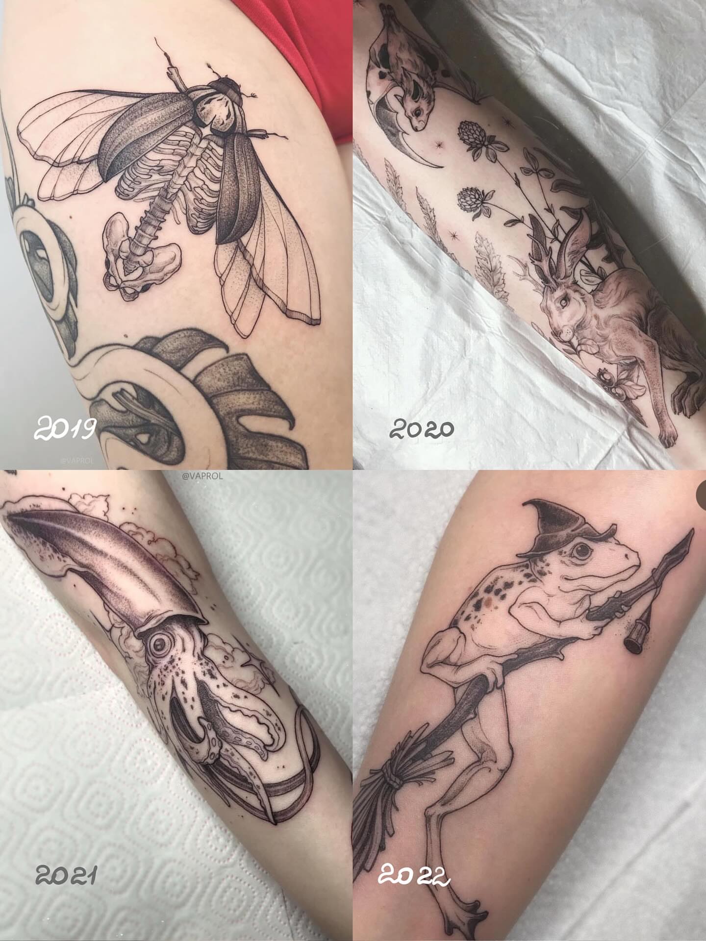 Insect and gear black and grey tattoo on the upper arm by vaprol tattoo ✧ Boston