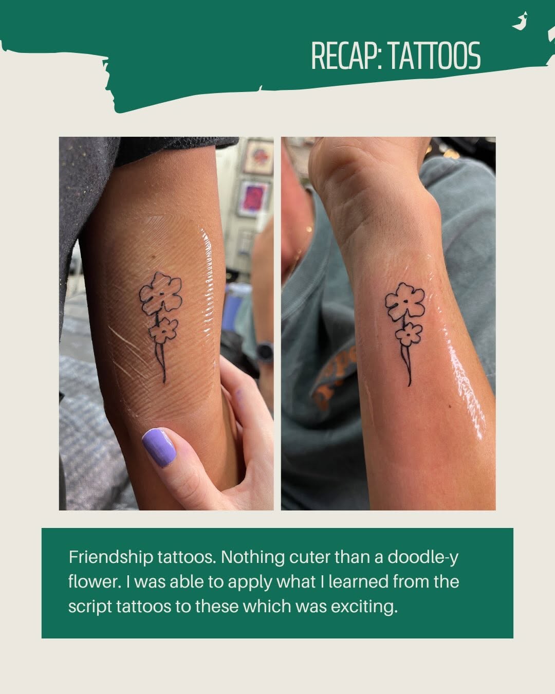 Flower minimalist tattoo on the forearm by Brooke Elayne