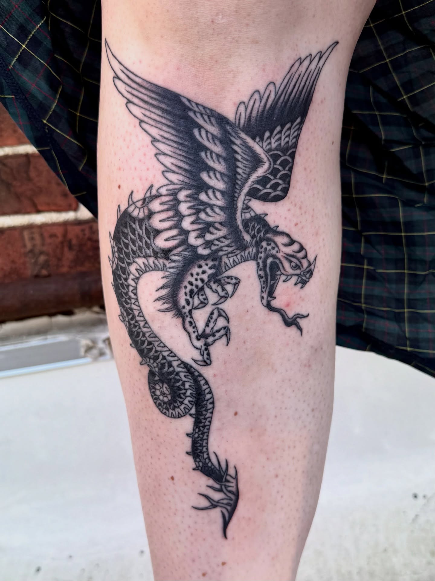 Tattoo by @nathanwohlftattooing — black_and_grey