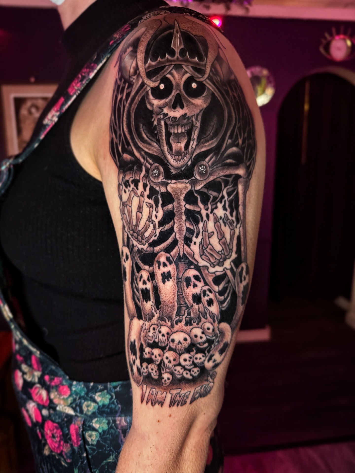 Tattoo by @rhiannontattoos — black_and_grey, dark_realism