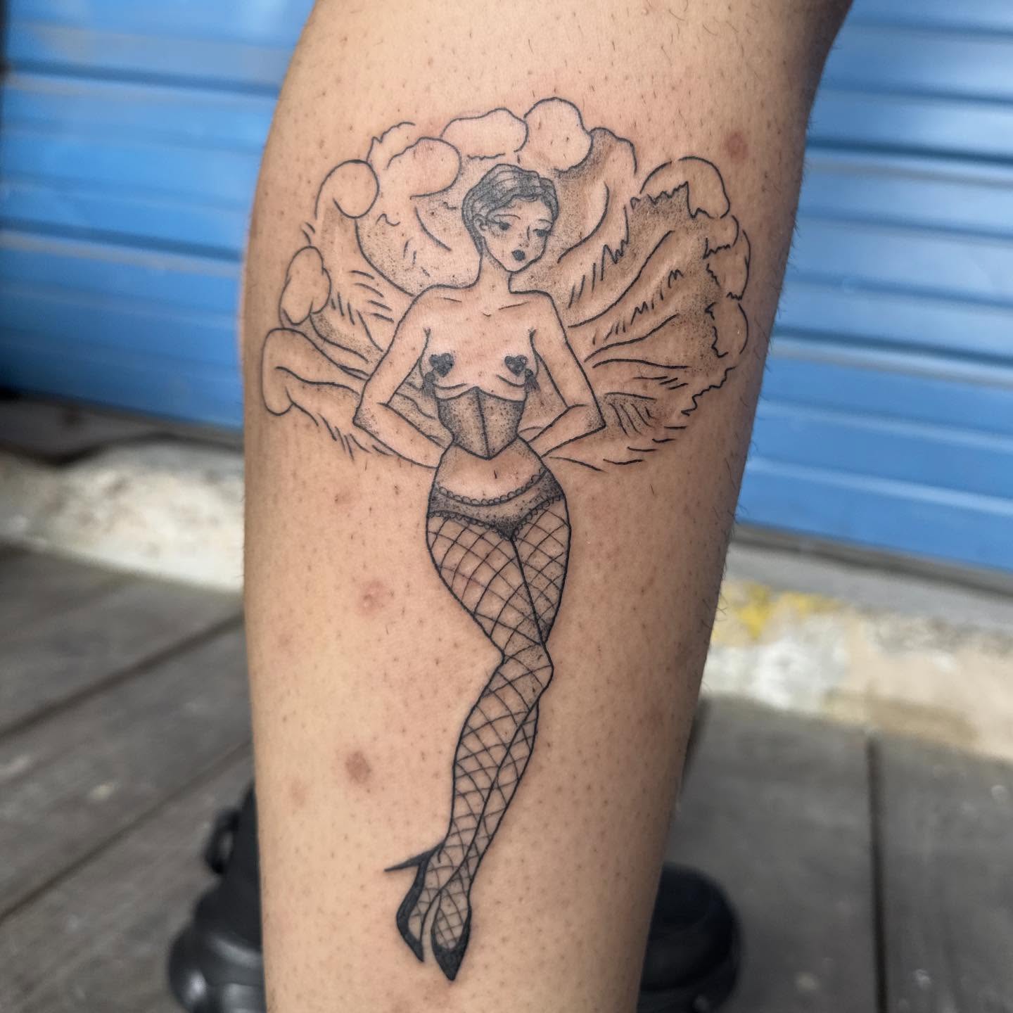 Tattoo by @bluebyrdtattoos — black_and_grey