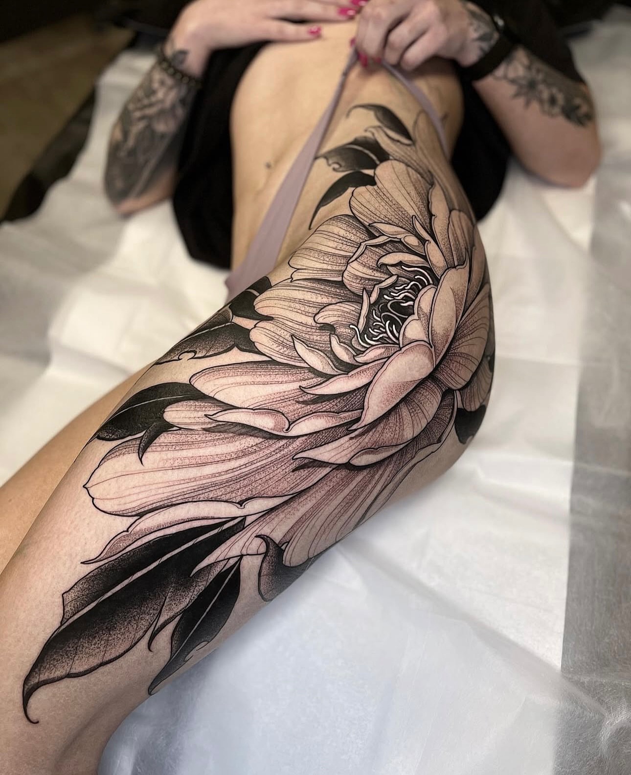 Tattoo by @robbiepina — dotwork, black_and_grey