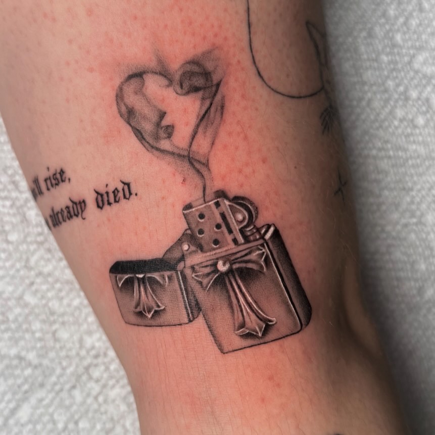 Tattoo by @artdenoche — black_and_grey, realism