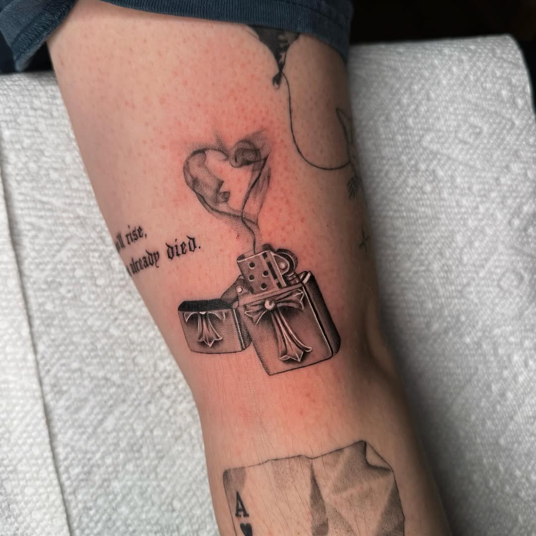 Tattoo by @artdenoche — black_and_grey, realism