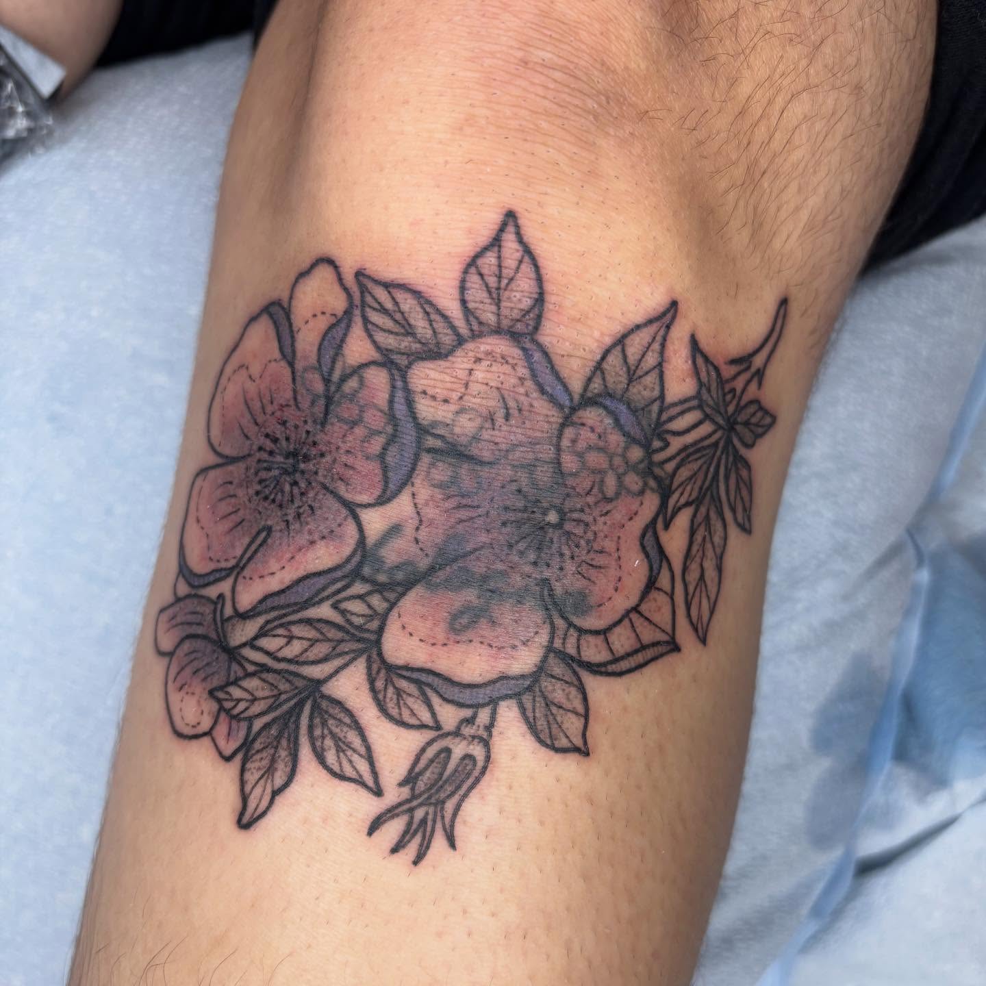 Tattoo by @manicpixietattoos — black_and_grey