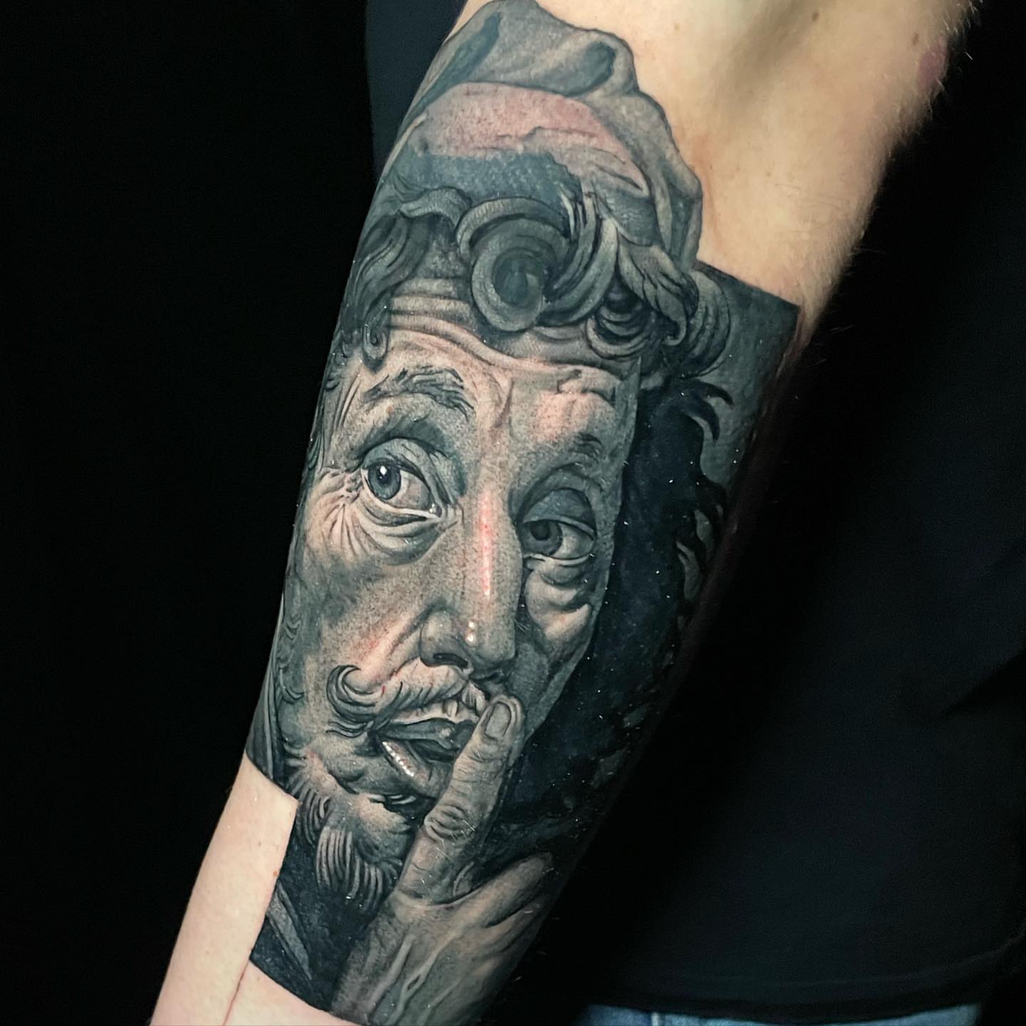 Tattoo by @sirvonetattoos — realism, black_and_grey