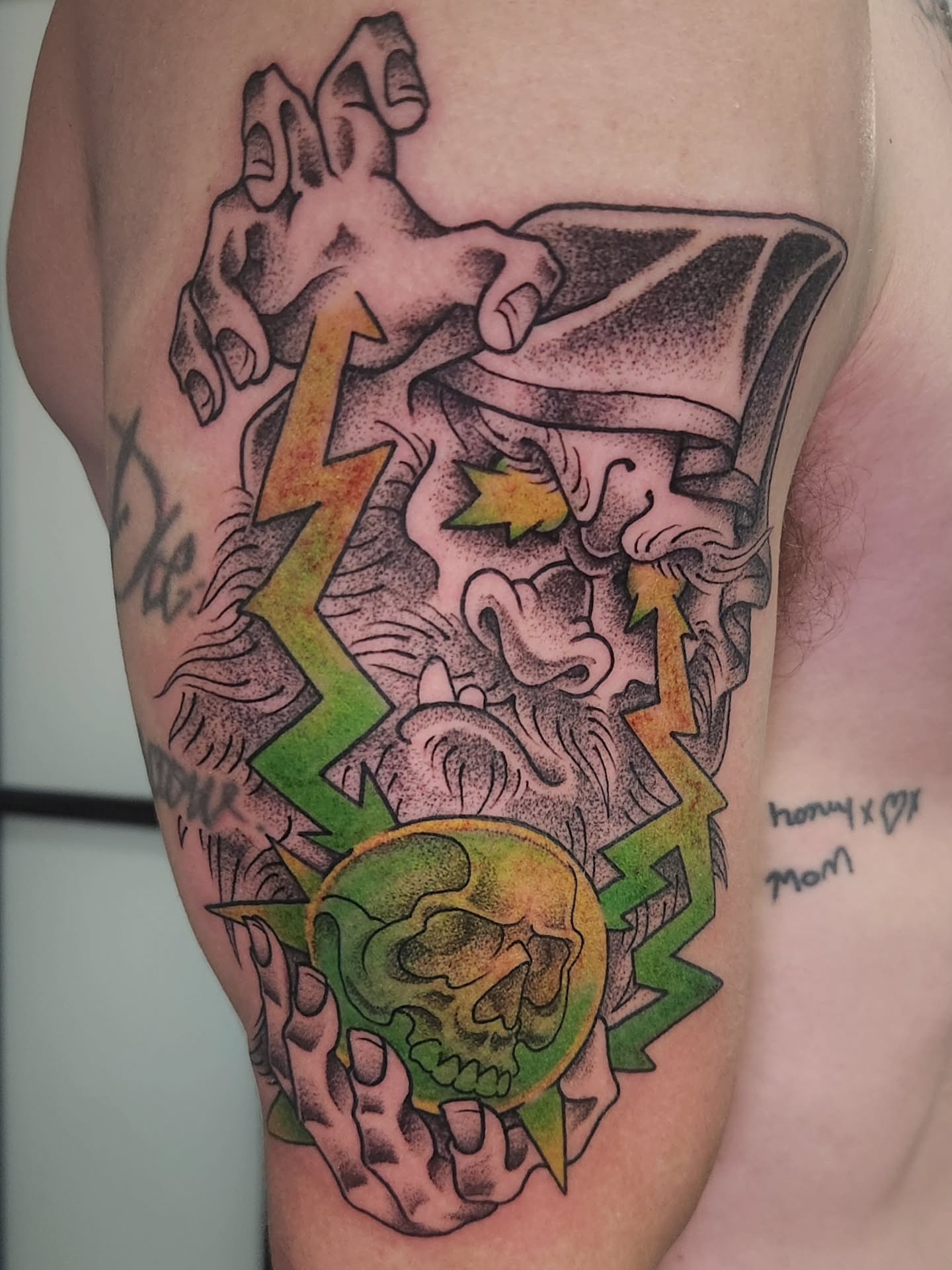 Tattoo by @dripping_moustache — dotwork