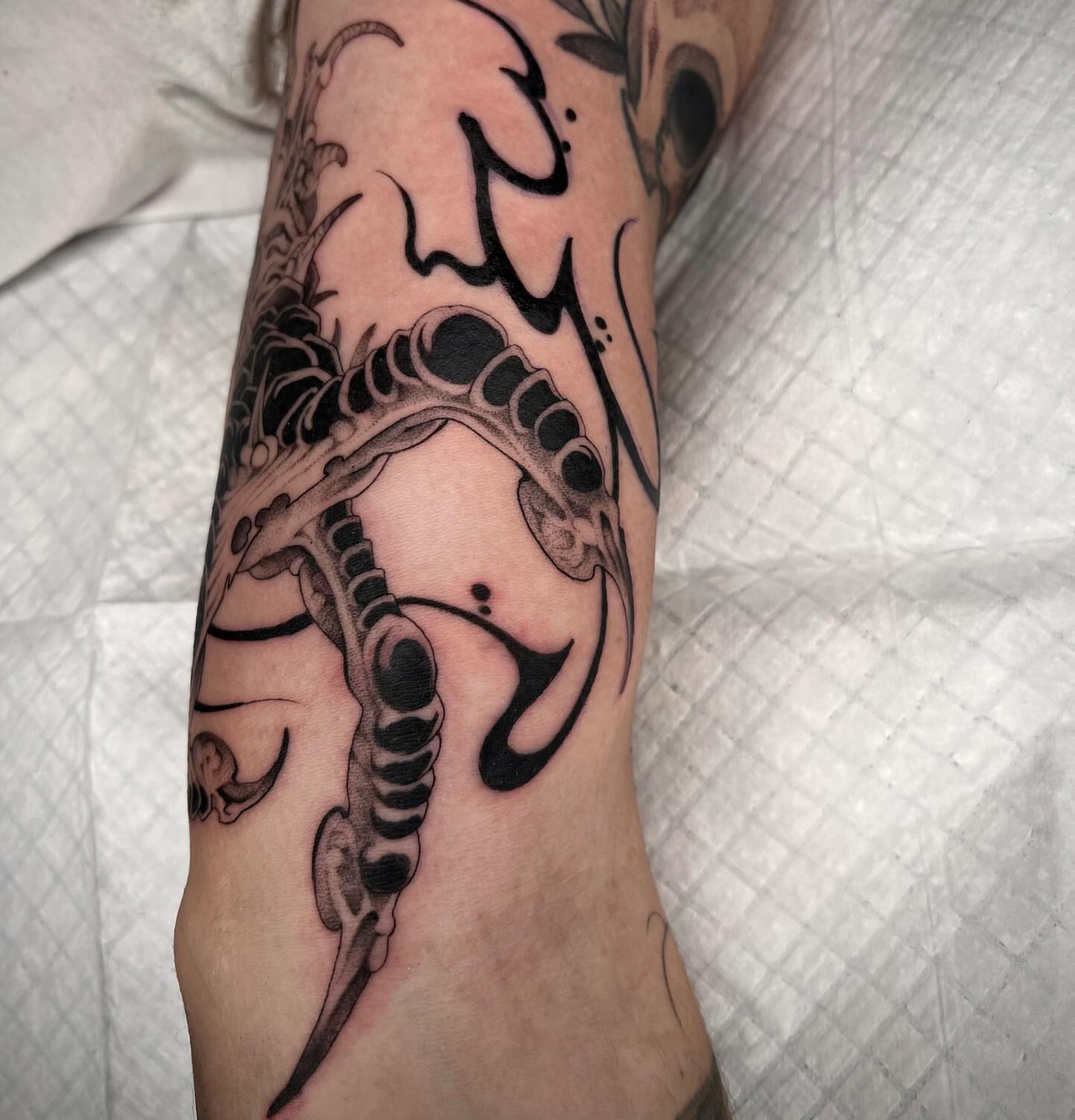 Tattoo by @revoltingworship β black_and_grey
