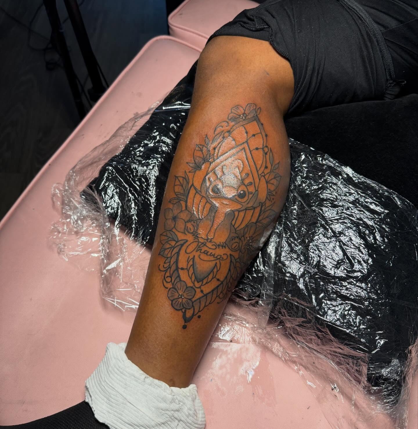 Elephant American traditional tattoo on the forearm by Tatted By Layy