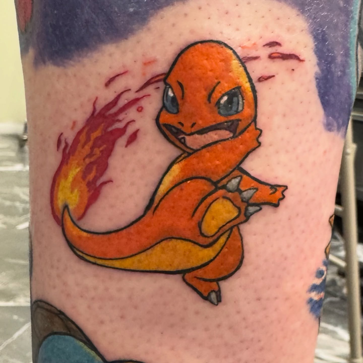 Charmander new school tattoo on the forearm by Sonder