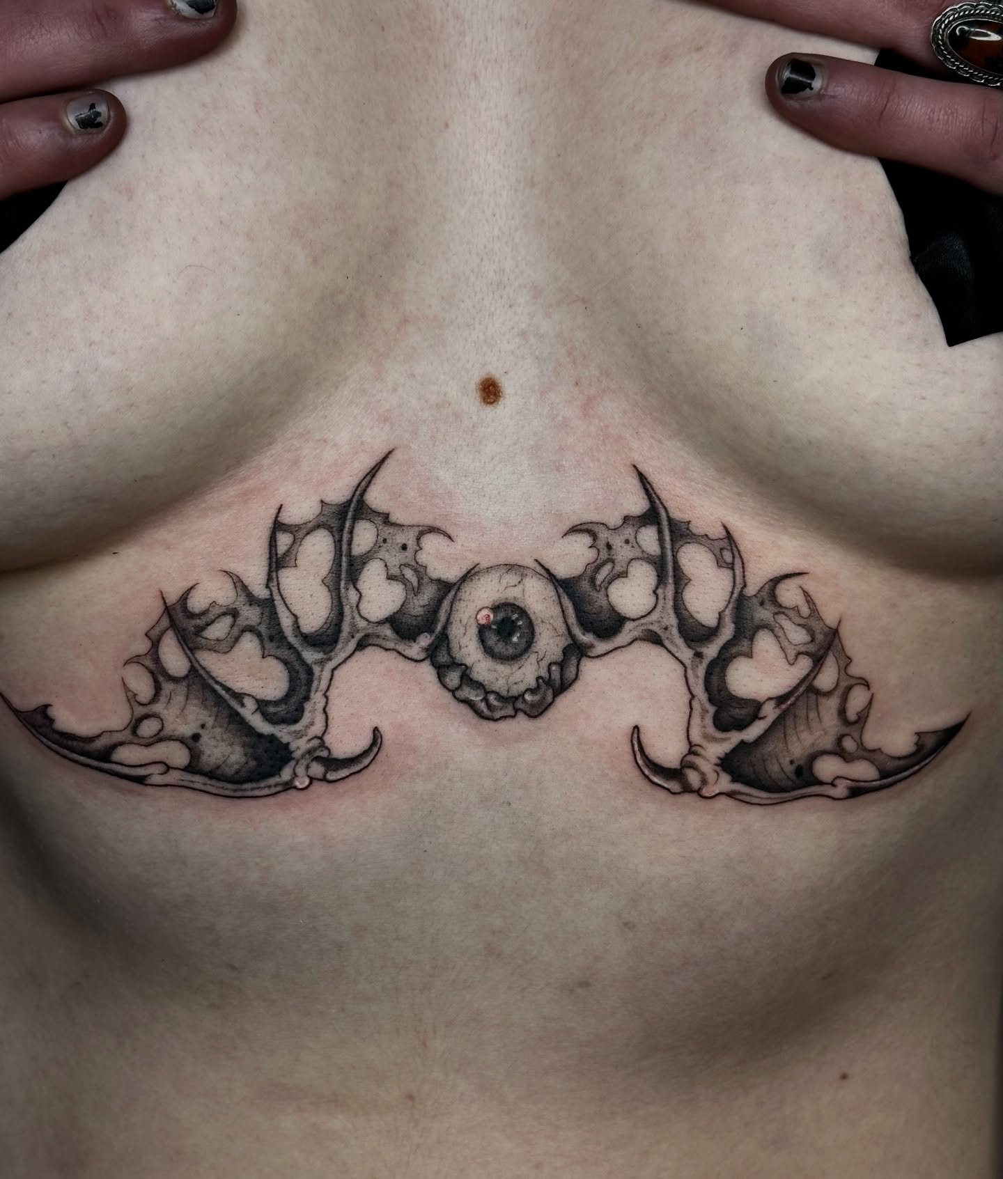 Tattoo by @fathertats โ black_and_grey, dark_realism