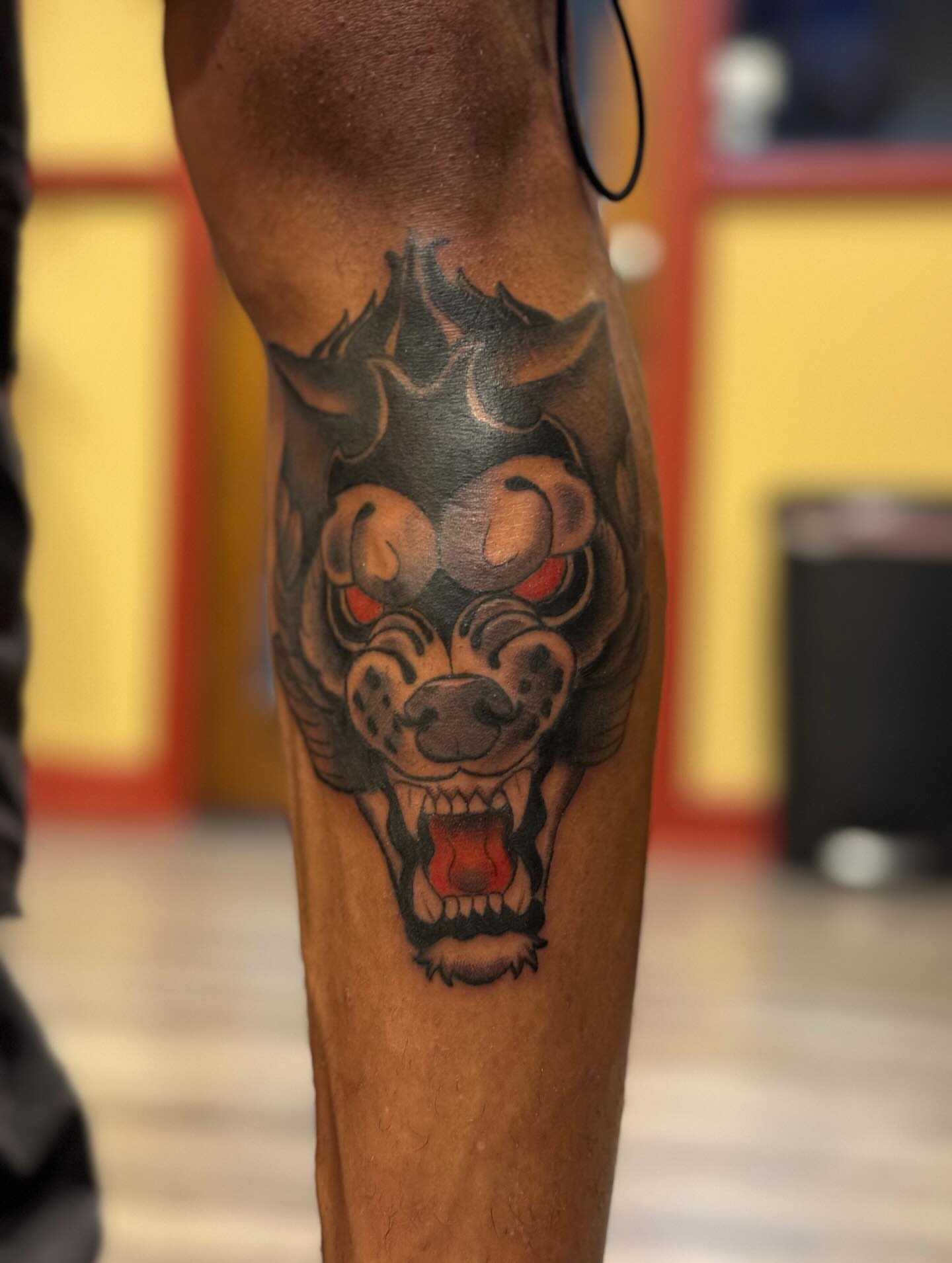 Roaring bear dark realism tattoo on the forearm by 🐆Cam Feral Tattoos