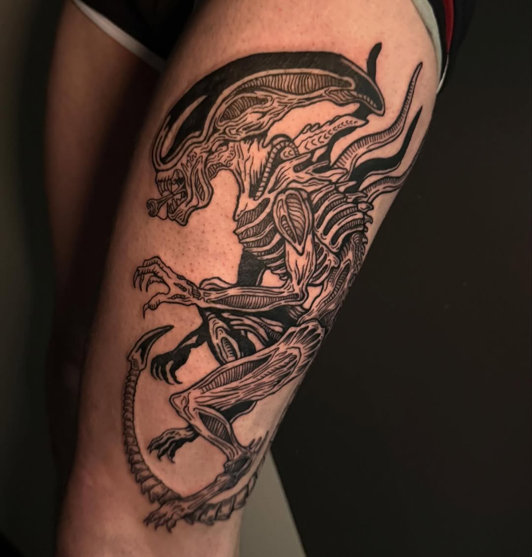 Tattoo by @ladystarktattoos — black_and_grey, realism