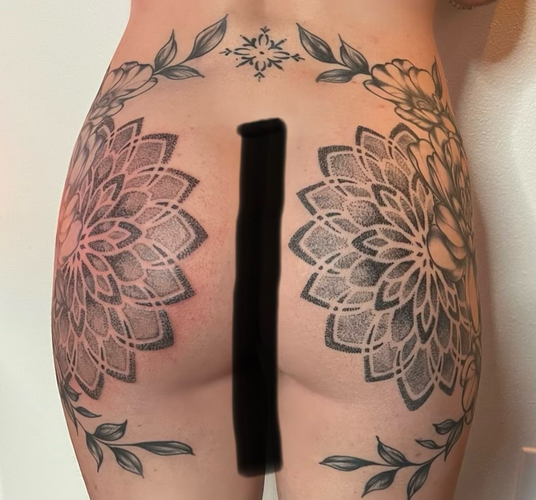 Tattoo by @jesscorinnetattoo — dotwork, geometric