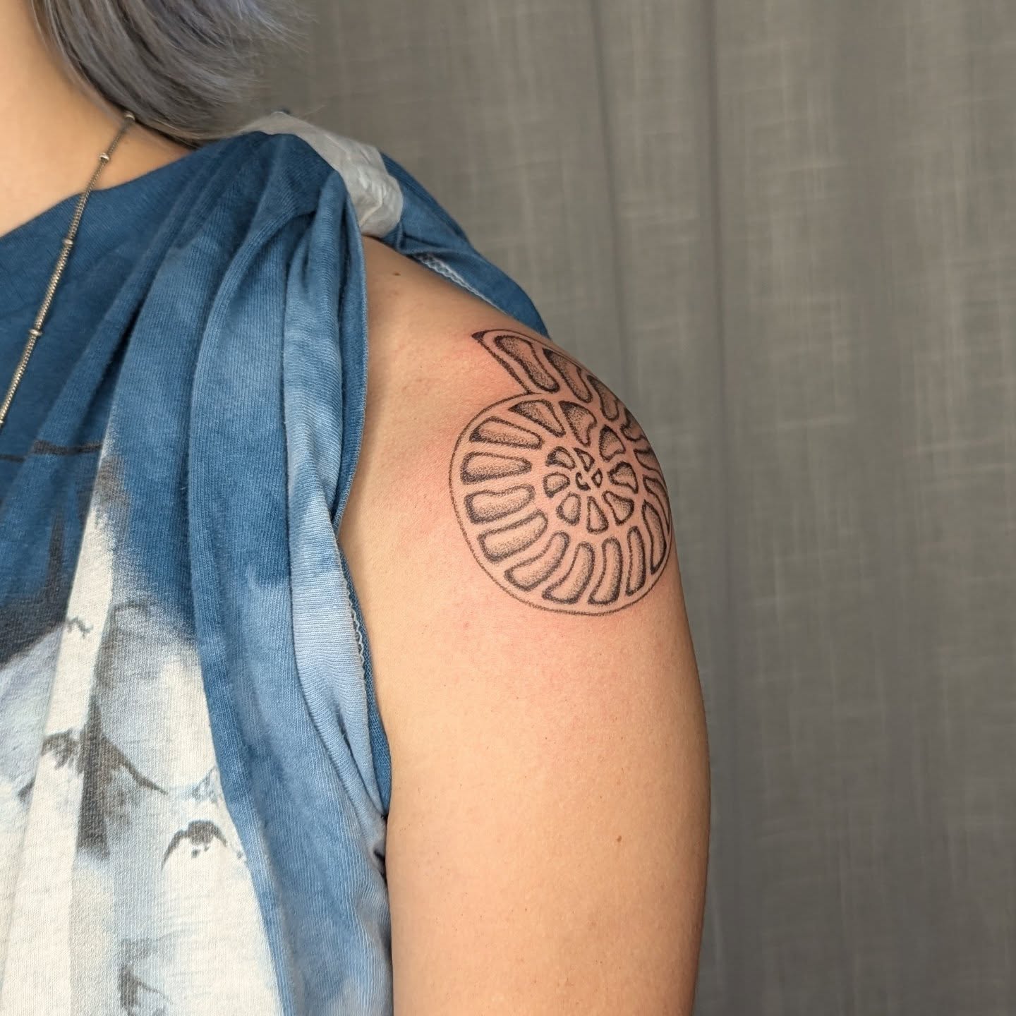 Geometric pattern geometric tattoo on the shoulder by theo, Portland, Oregon