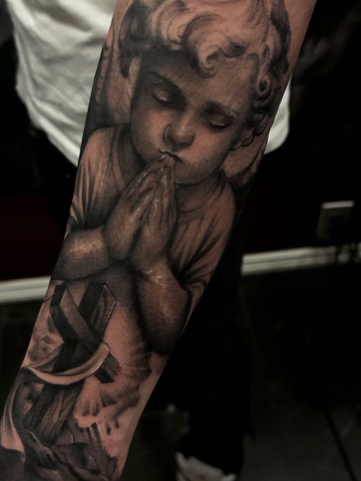 Tattoo by @inkgraved_arts — realism, black_and_grey