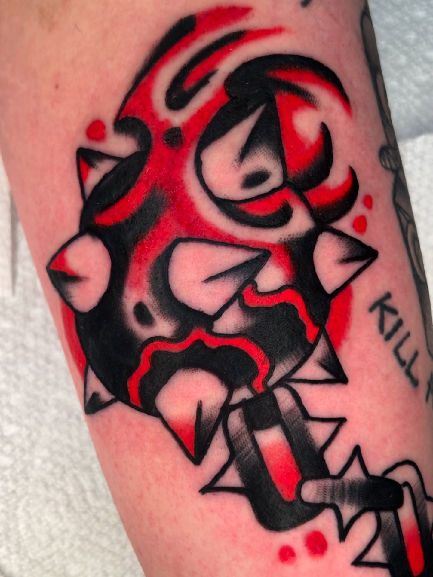 Tattoo by @bagofbones — american_traditional, dotwork