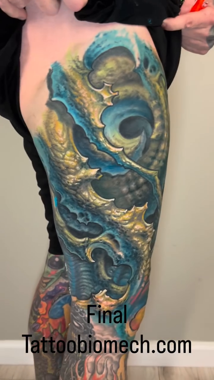 Biomechanical creature realism tattoo by Ty McEwen Tattoo Artist │ Bioorganic │