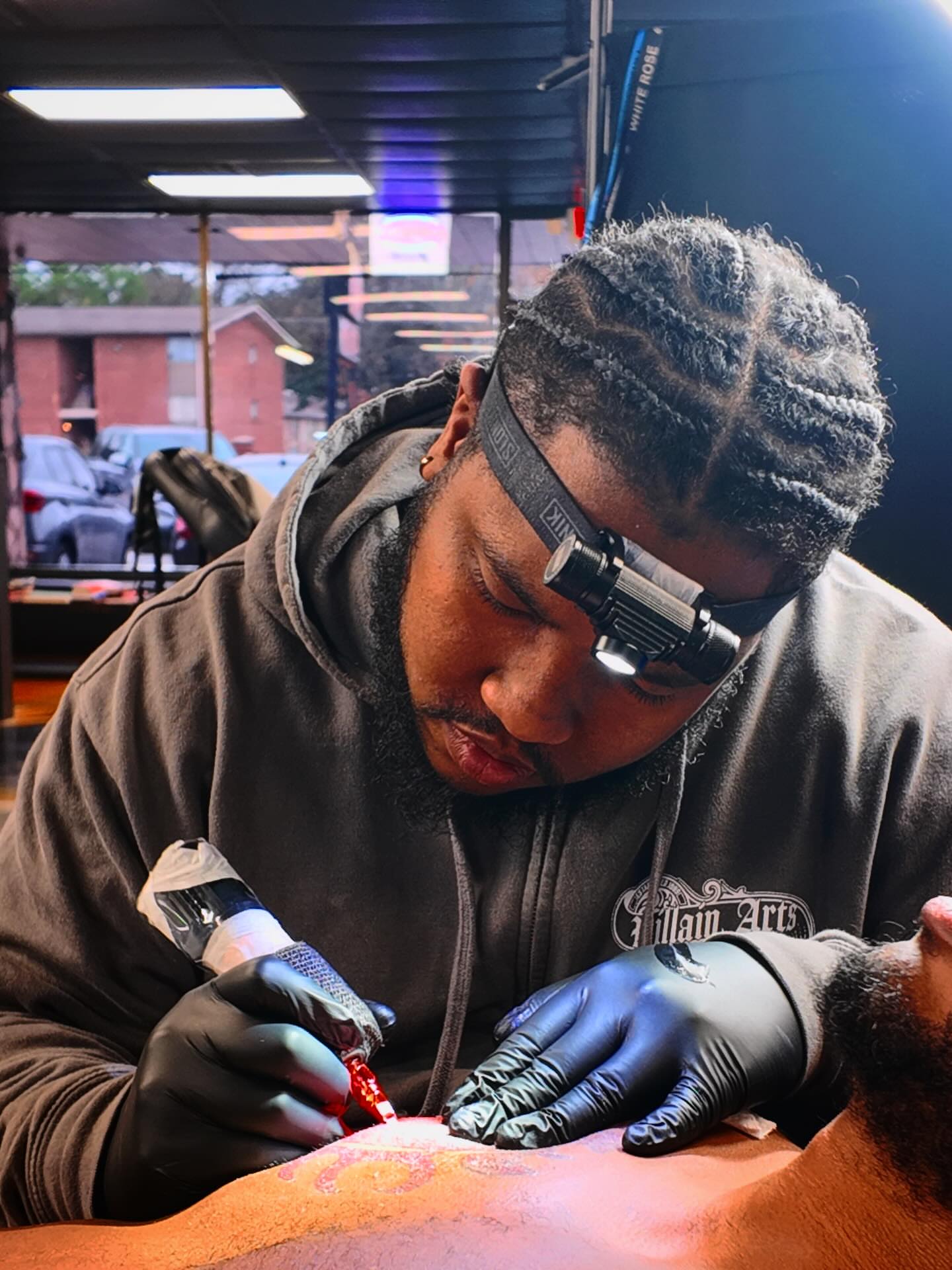 Tattoo artist American traditional tattoo on the torso by Anthony Washington, Atlanta, Georgia