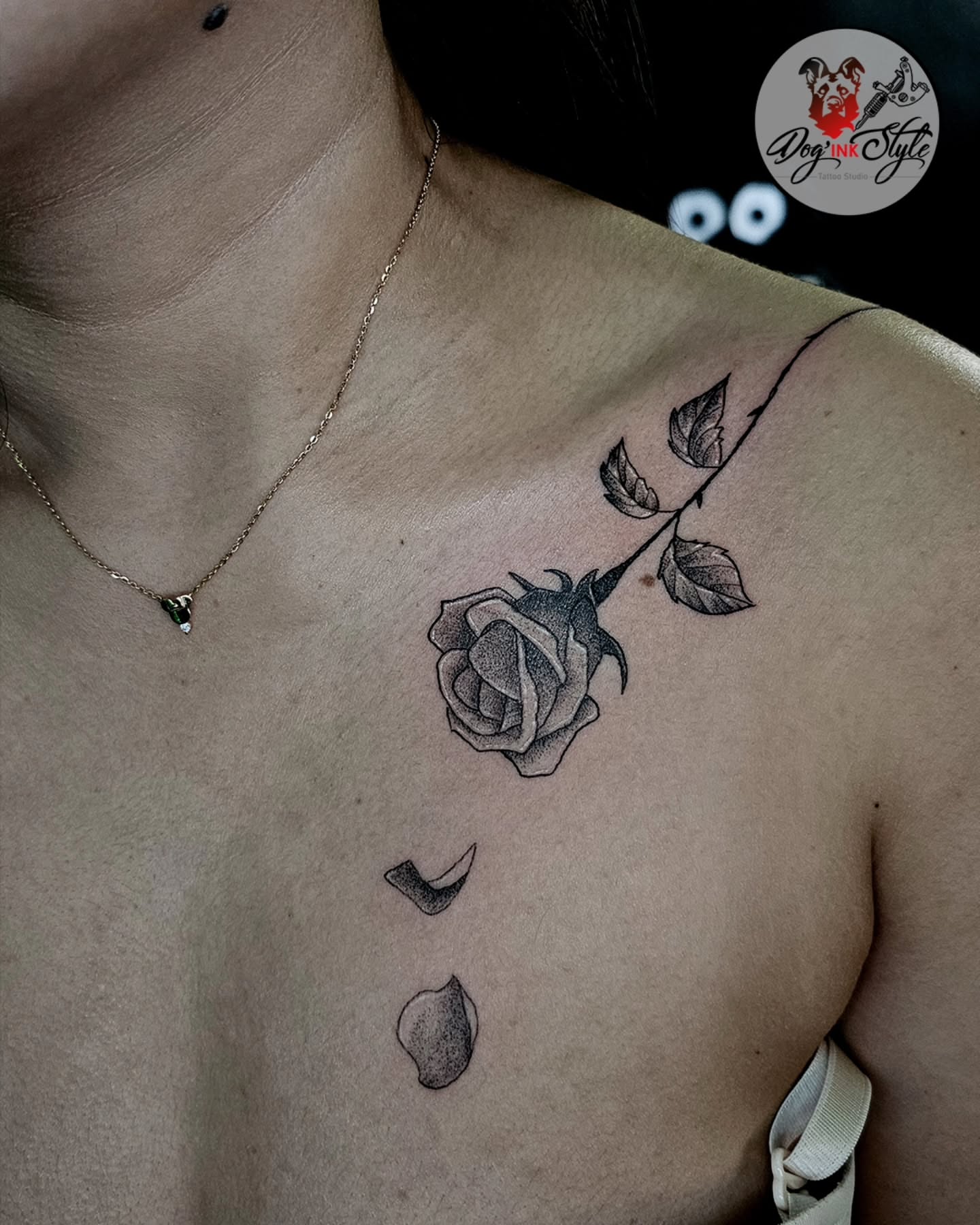 Tattoo by @dog_ink_style β dotwork, black_and_grey