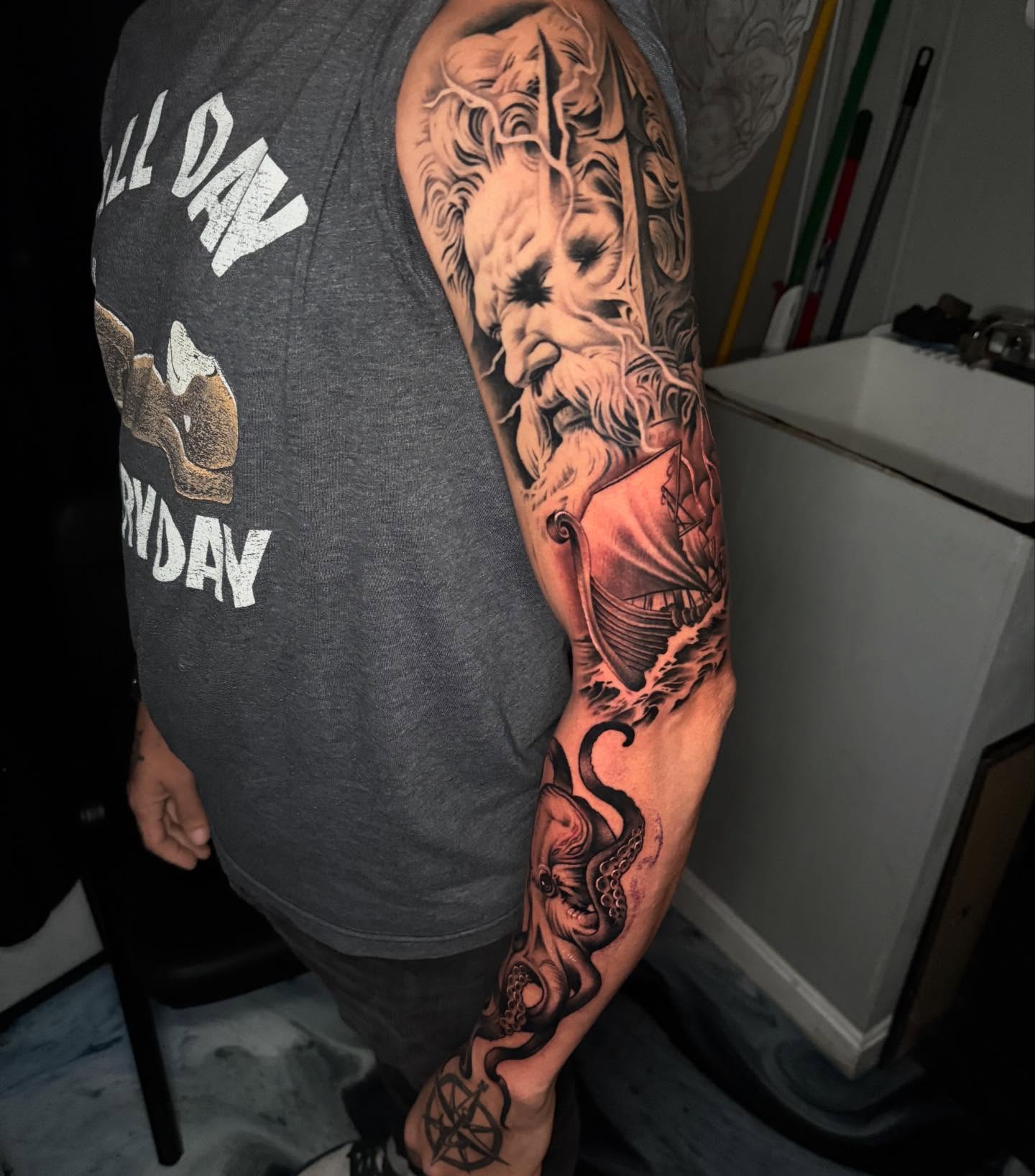 Tattoo by @maxhilltattoos — realism, dark_realism
