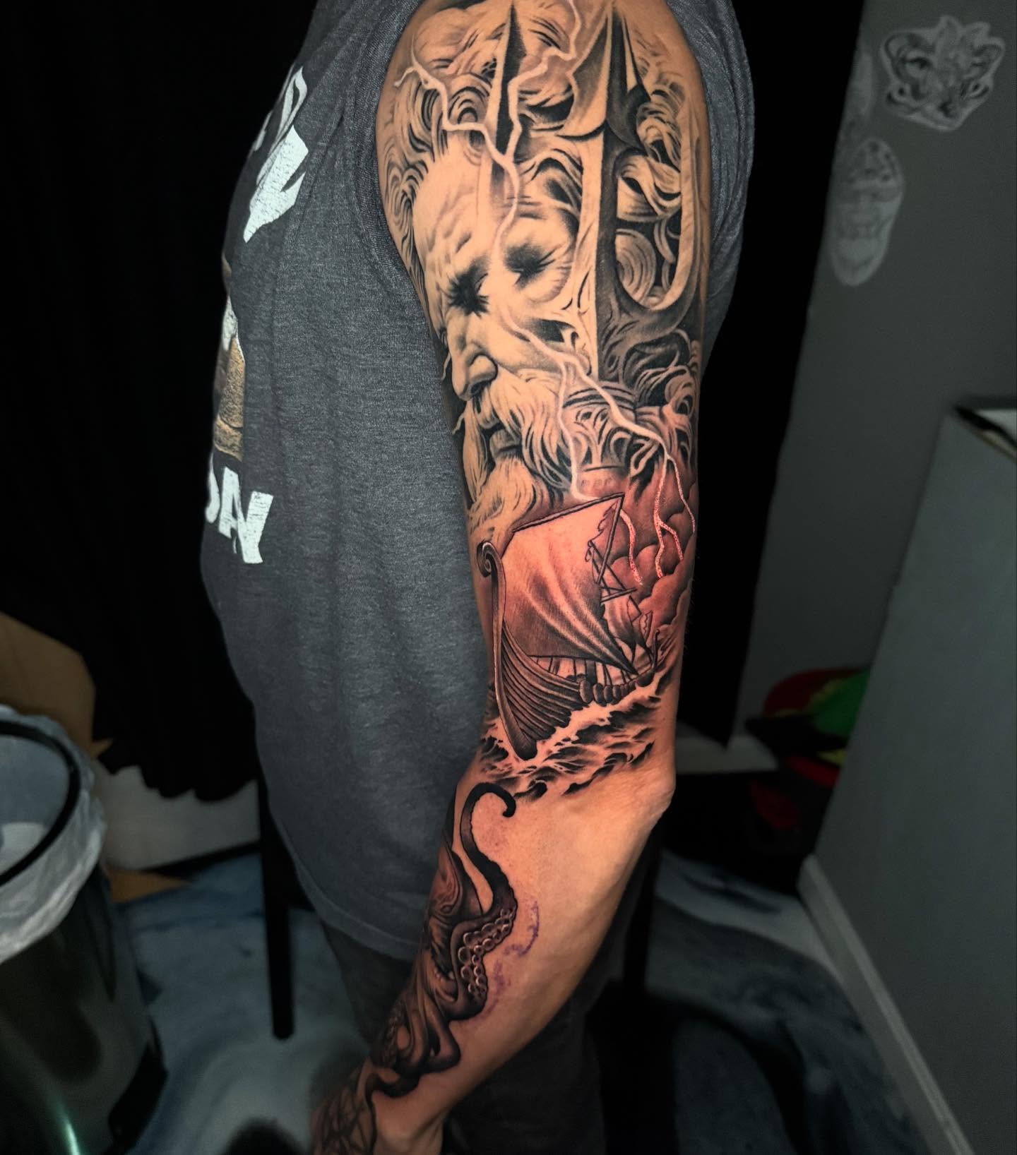 Tattoo by @maxhilltattoos — black_and_grey, realism