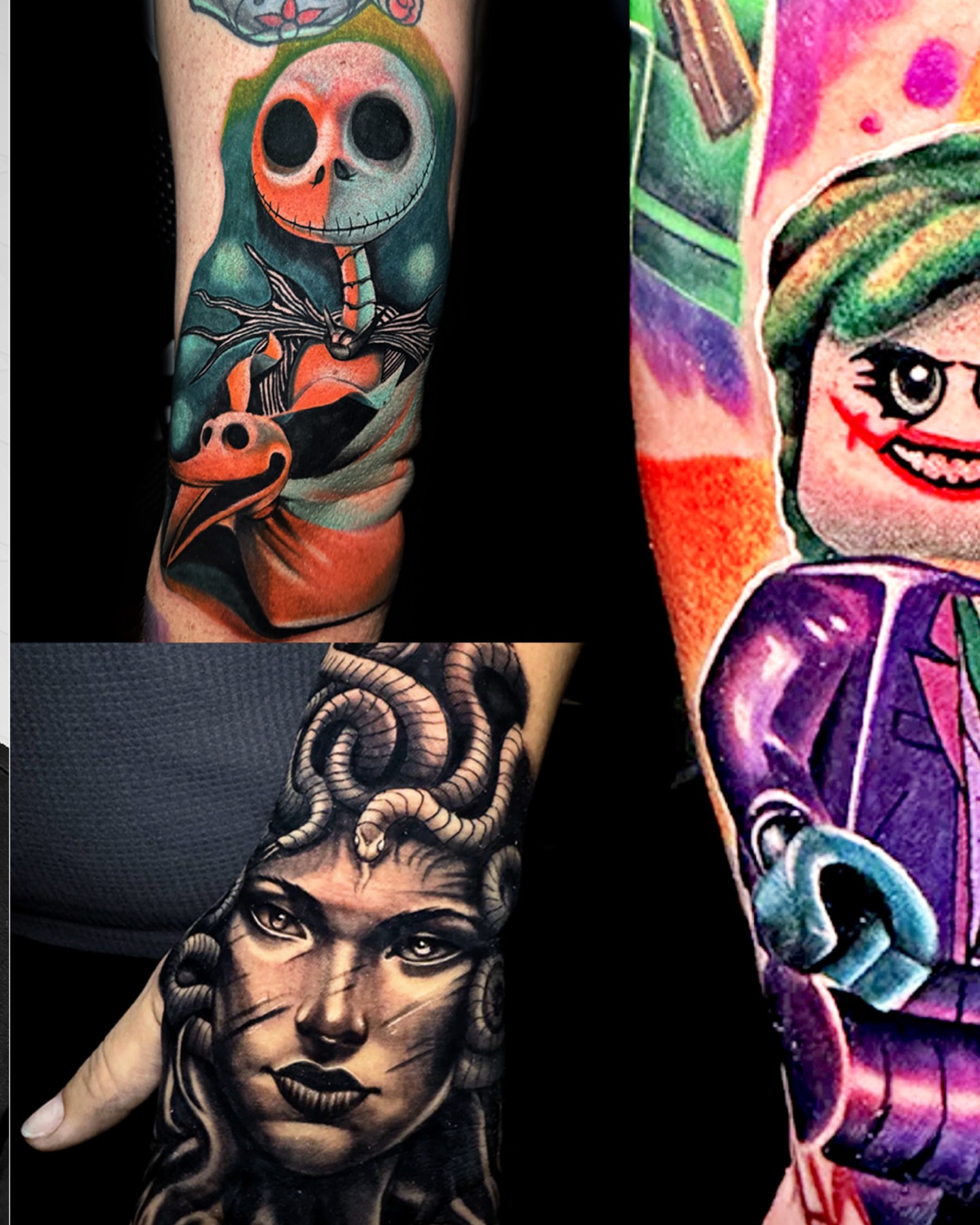 Medusa realism tattoo on the hand by Brian Herrera