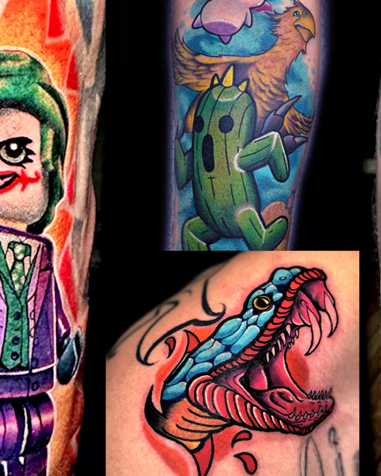 Snake American traditional tattoo on the upper arm by Brian Herrera