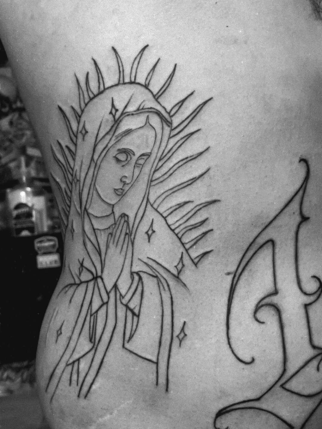 Virgin Mary praying tattoo by Come Get Blasted By Chula💥